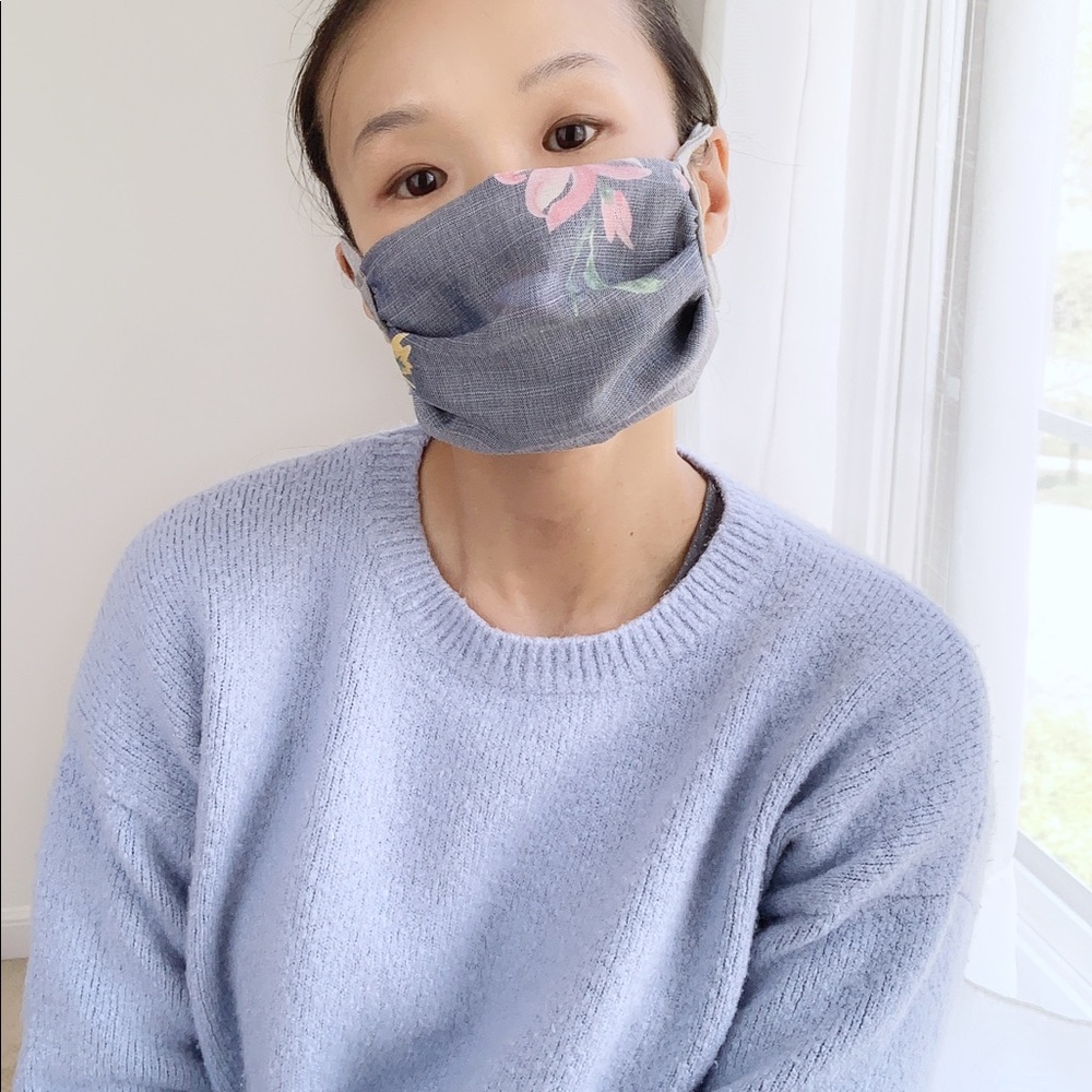 FLORAL CLOTH MASK - CHAMBRAY - Picture 5 of 6